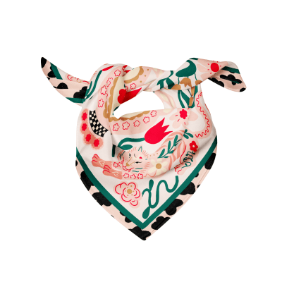 Pañuelo Jarro y tigres 50x50 cms