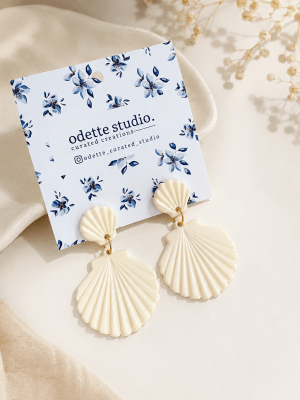Aros concha de mar blancos