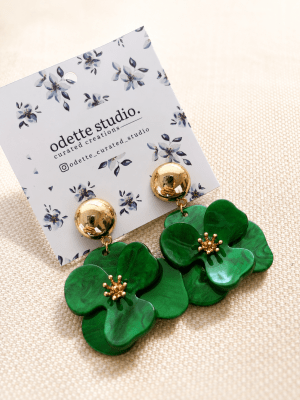Aros Flor Verde Odette1