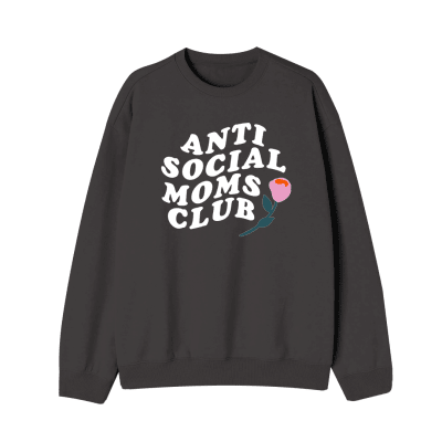 Poleron Antisocial Moms Club Gris Oscuro