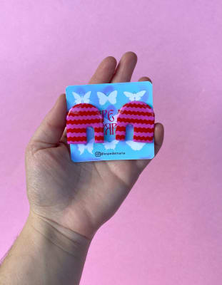 Aros Arco liso Rojo-Rosa