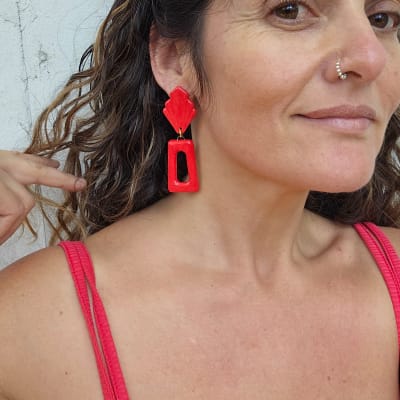 Aros rojos enteros Rectangulo L