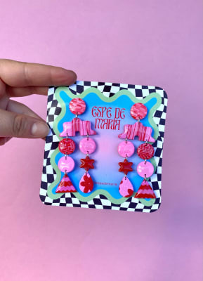 Aros ASIMÉTRICO XL PATRONES ROSA