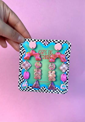 Aros ASIMÉTRICO XL ROJO ROSA