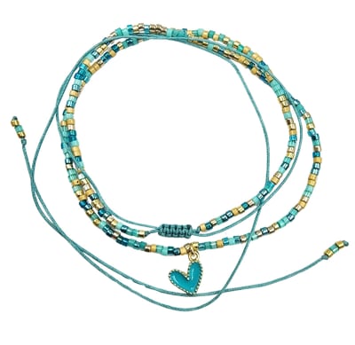 Pulsera Vueltas Miyuki Calipso Corazon