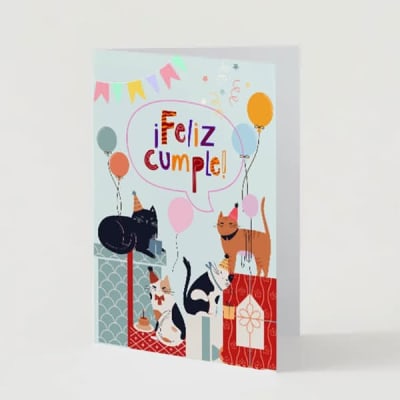 Tarjeta cumpleaños Gatos
