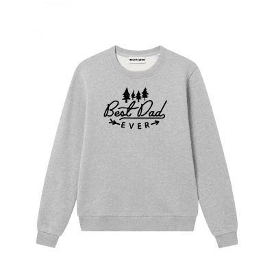 Poleron Best Dad Ever Gris Claro