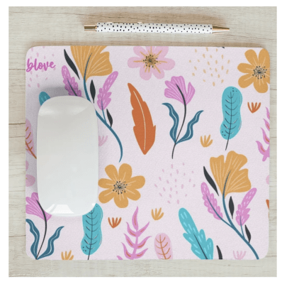MousePad Floral Rosado