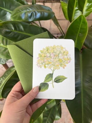 Tarjeta Hortensia Verde1