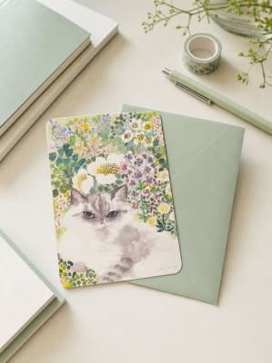 Tarjeta La gatita en la pradera