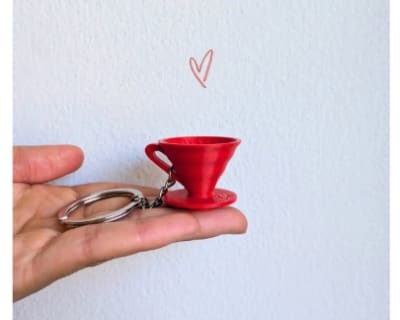 Llavero Portafiltro V60 ROJO1