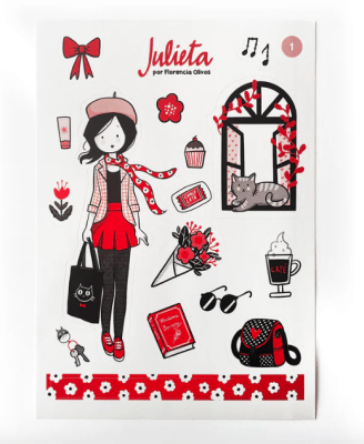 Set de stickers coleccionable Julieta 1