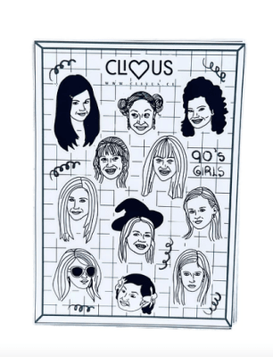 Lámina de stickers reinas de los 90s
