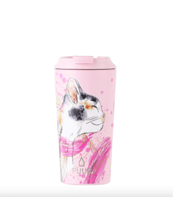 Vaso Térmico Puur Mug Cat Pink Hermético 470 ml