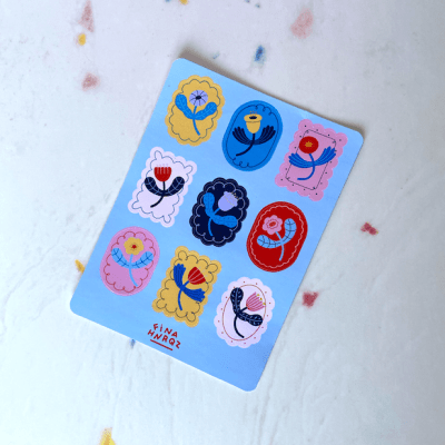 Set stickers flores1