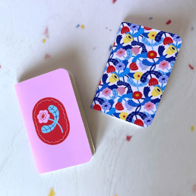Set 2 libretas floreadas 10x14,7 cm