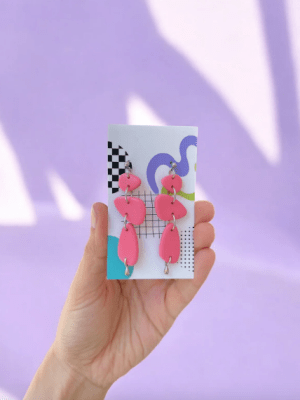 Aros Rocas pequeñas Rosa