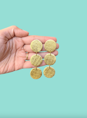 Aros Círculos Beige Dorados1