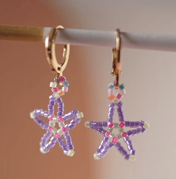 Aros Estrellita Morado