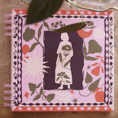 Cuaderno Jardín Rojo . Hojas Blancas