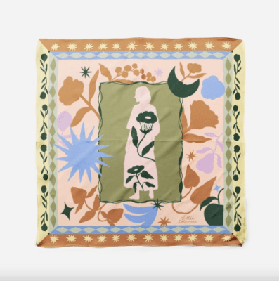 Pañuelo Jardín Café 90x90