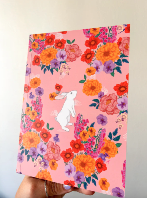 Libreta Jardín flores conejo