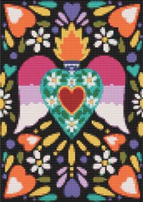 Kit de Pintura con diamantes Alas Rosas