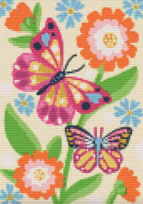 Kit de Pintura con diamantes Mariposas en jardín2