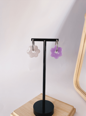 Sweet Bloom LILA BLANCO | ARGOLLAS DORADAS