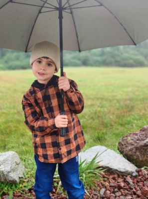 Camisa Franela niño Gustavo café con negro