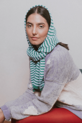 Bufanda lineas verde