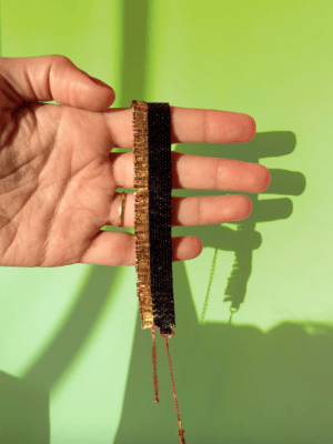 Choker Negro con Baño en Oro 24kt