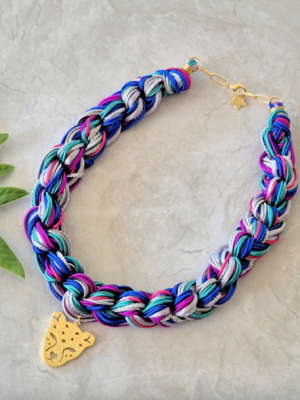 Collar Desenrédate Morado Turquesa