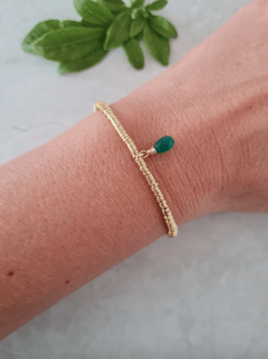 Pulsera Mostacilla Ónix Verde