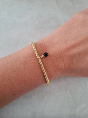 Pulsera Mostacilla Ónix Negro