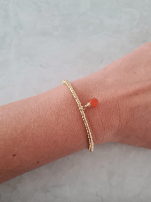 Pulsera Mostacilla Cornalina