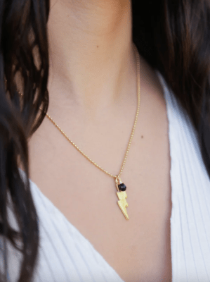 Collar Huellas Rayo Ónix Negro