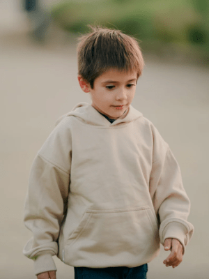 Polerón Oversize niño Beige Largo
