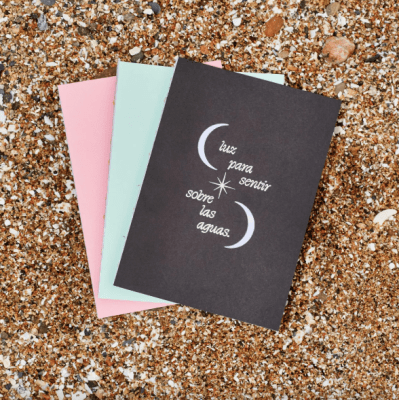 Libreta Luz para sentir sobre las aguas rosada