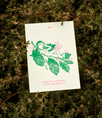 Postal Risografía Signo Zodiacal  - Aries