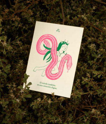 Postal Risografía Signo Zodiacal  - Leo