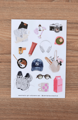 Set Stickers Aesthetic girl