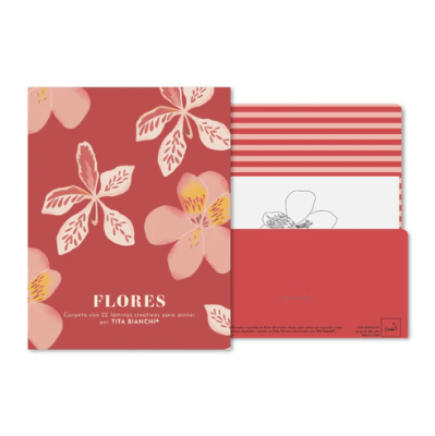 Carpeta Flores con 22 láminas para pintar