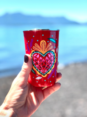 VASO LARGO ROJO