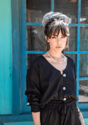 Maxi colet Cuadrillé negro y blanco2