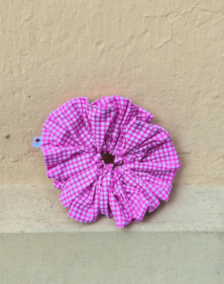 Maxi colet Cuadrillé fucsia1