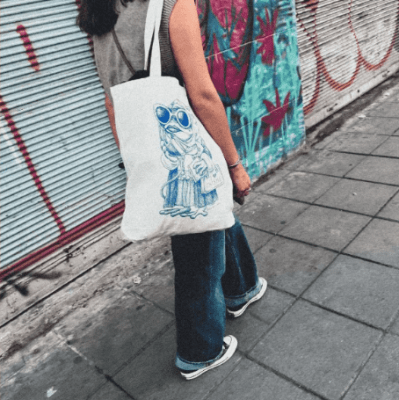 Totebag Vieja sapa azul