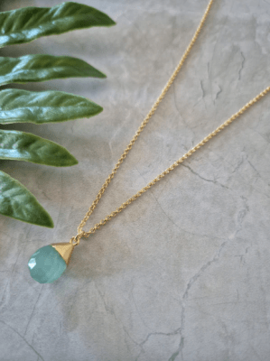 Collar Intuición Calcedonia Aguamarina