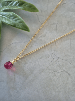 Collar Intuición Turmalina Rosa Gota