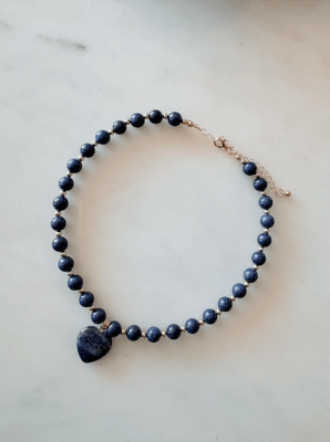 Collar corazón lapiz lazuli